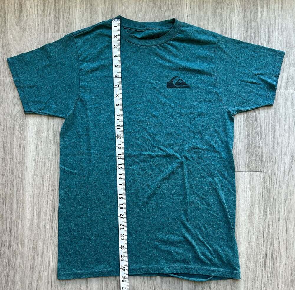 Quiksilver T-Shirt Size S Teal Green Logo Short Sleeve